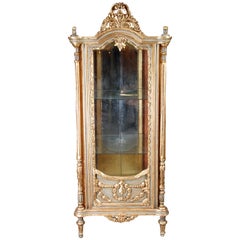 20th Century Cabinet in the Louis XV Style Carved Beechwood and Poliment Gilded