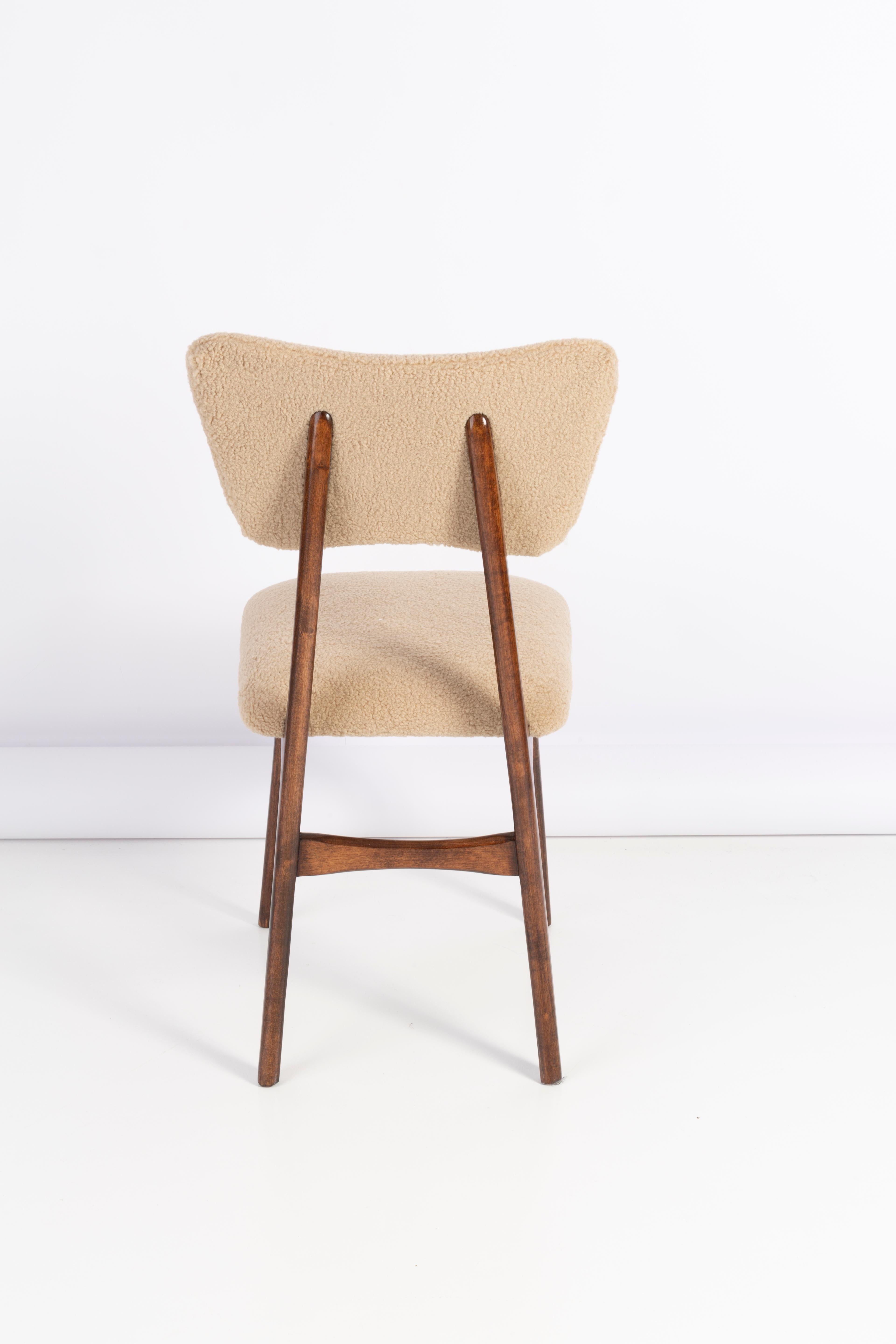 Velvet 20th Century Camel Soft Boucle Chair, 1960s For Sale