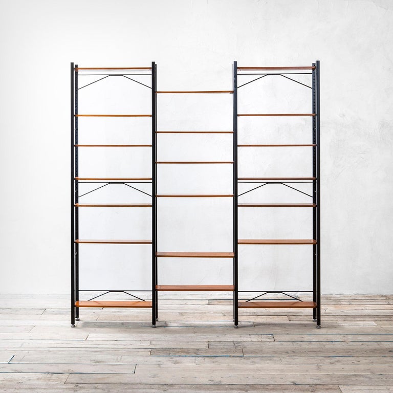 Mid-Century Modern 20th Century Campo & Graffi Bookcase in Metal and Wood for Home For Sale