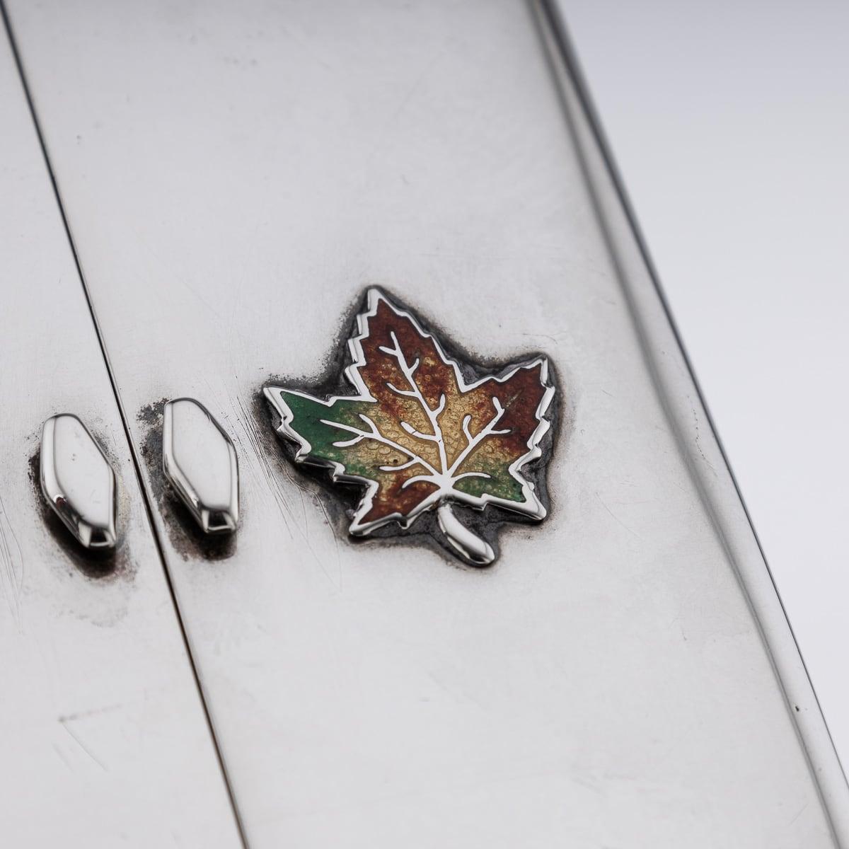 20th Century Canadian Solid Silver & Enamel Playing Cards Box, Toronto c.1920 For Sale 9