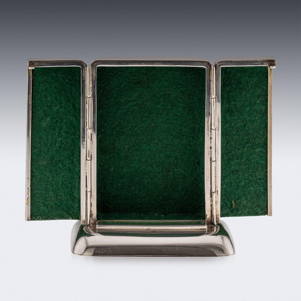 20th Century Canadian Solid Silver & Enamel Playing Cards Box, Toronto c.1920 For Sale 5