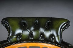 20e siècle, fauteuil capitaine anglais en cuir