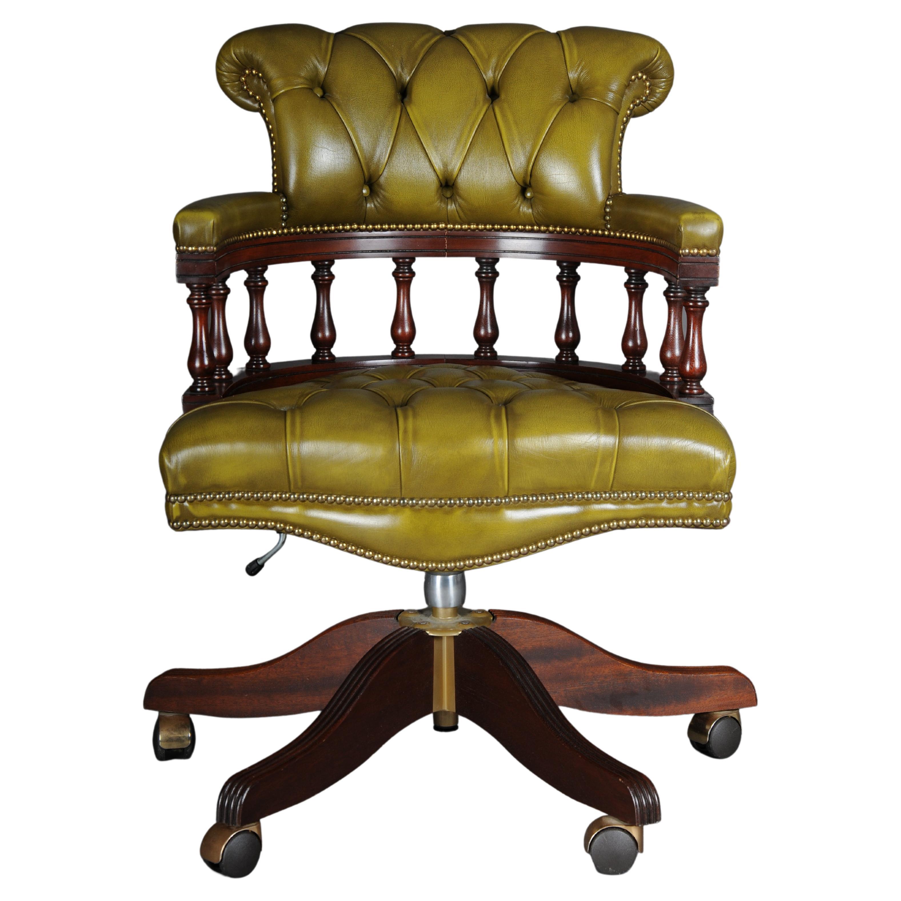 20th Century, Captain chair English Armchair Leather