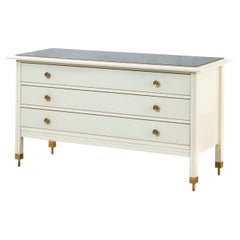 20th Century Carlo de Carli Chest of Drawers in Lacquered Wood and Glass Top'60s