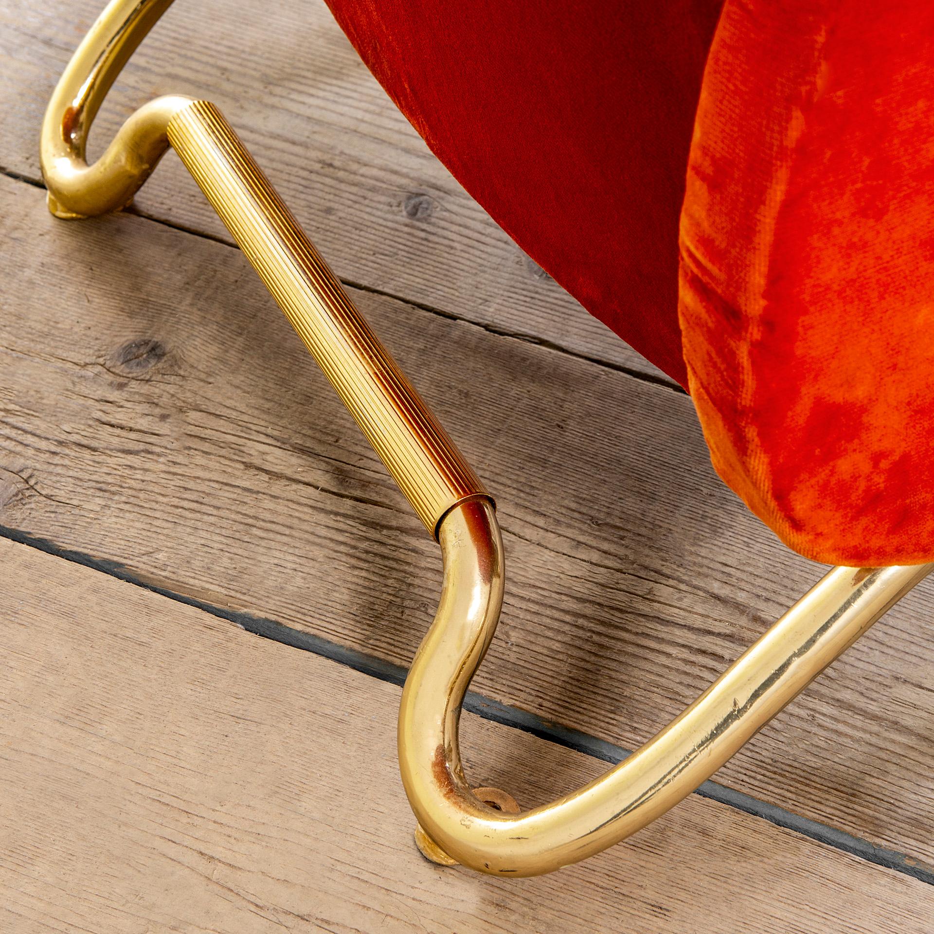 20e siècle, Carlo Mollino Paire de fauteuils rouges 50s en vente 1