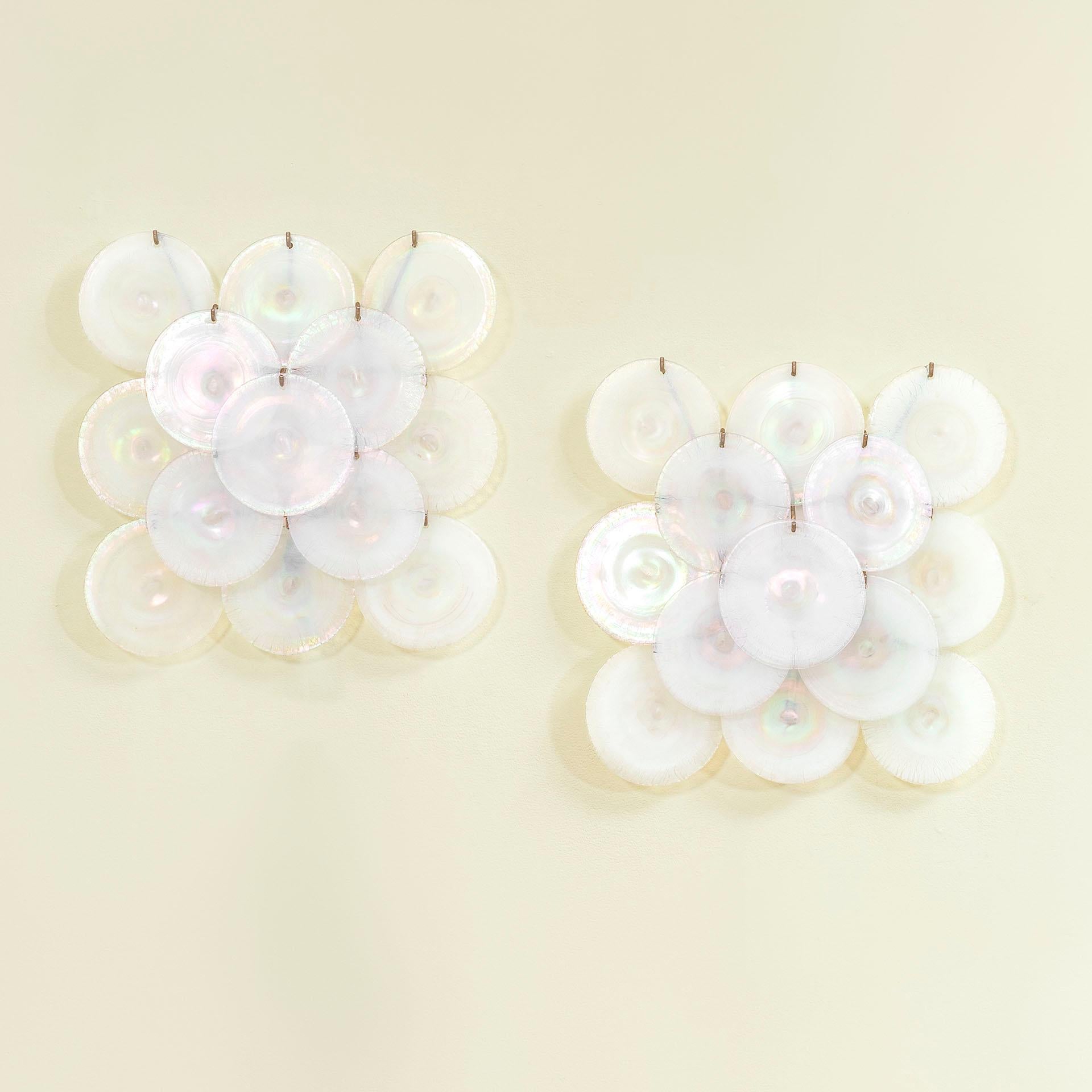 Mid-Century Modern 20e siècle, Carlo Nason for Mazzega Paire de lampes murales en vente