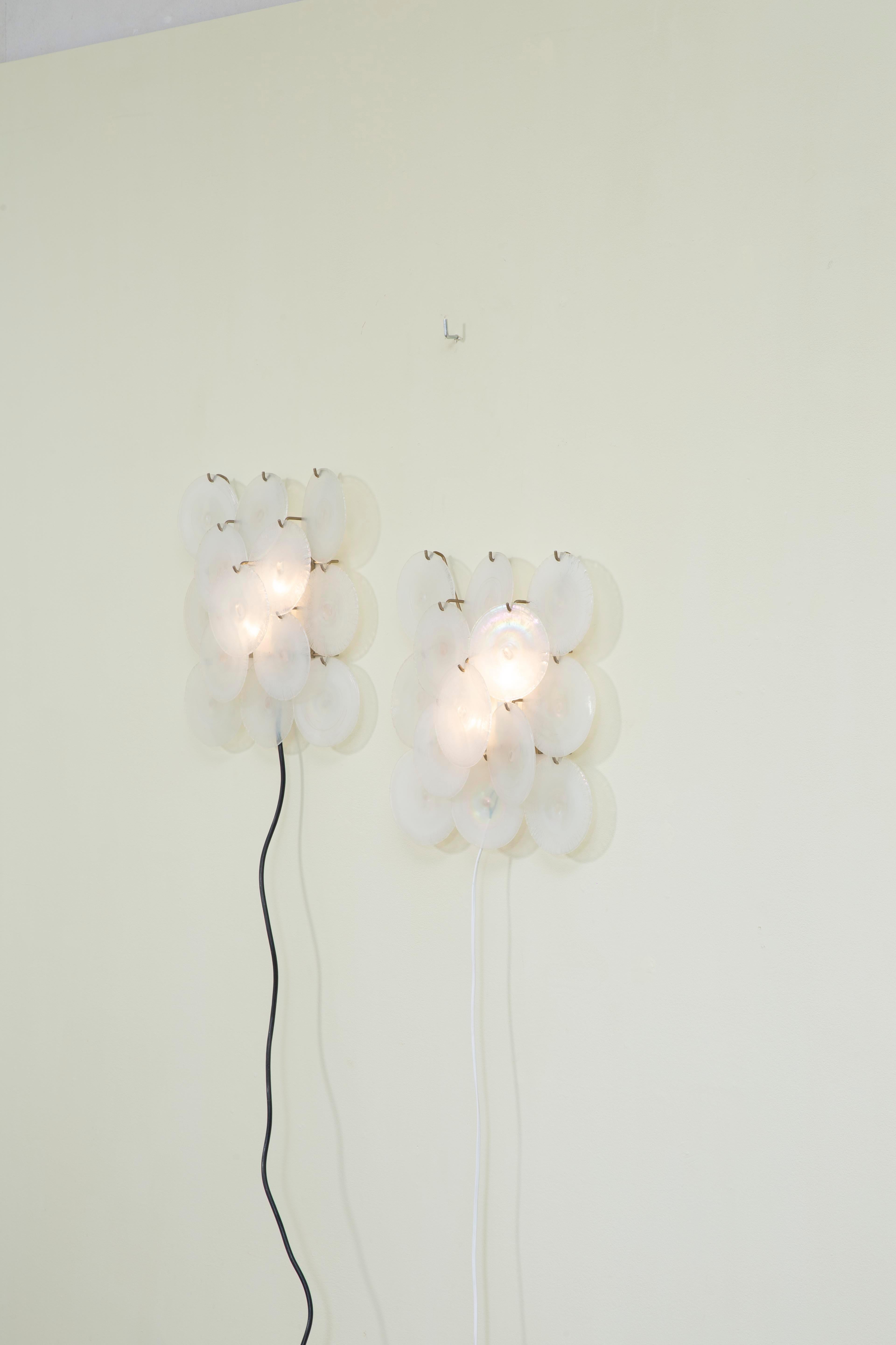 20e siècle, Carlo Nason for Mazzega Paire de lampes murales en vente 1