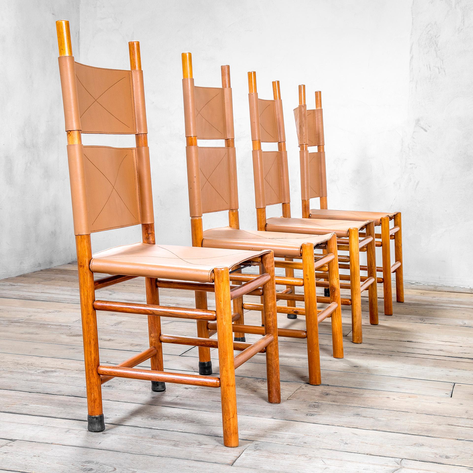 Mid-Century Modern Carlo Scarpa ensemble de six chaises du 20ème siècle, mod. Kentucky  en vente