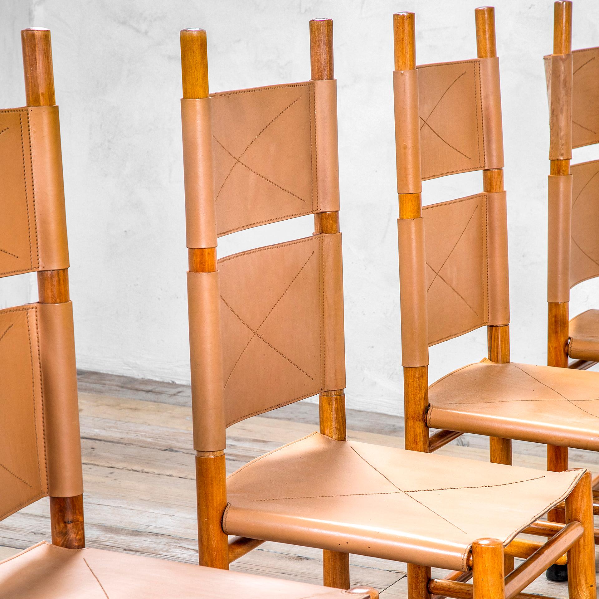 italien Carlo Scarpa ensemble de six chaises du 20ème siècle, mod. Kentucky  en vente