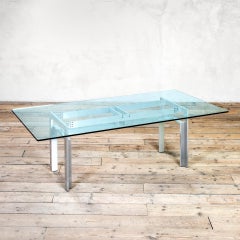 20th Century Carlo Scarpa Table Mod. Doge Steel and Crystal, '60