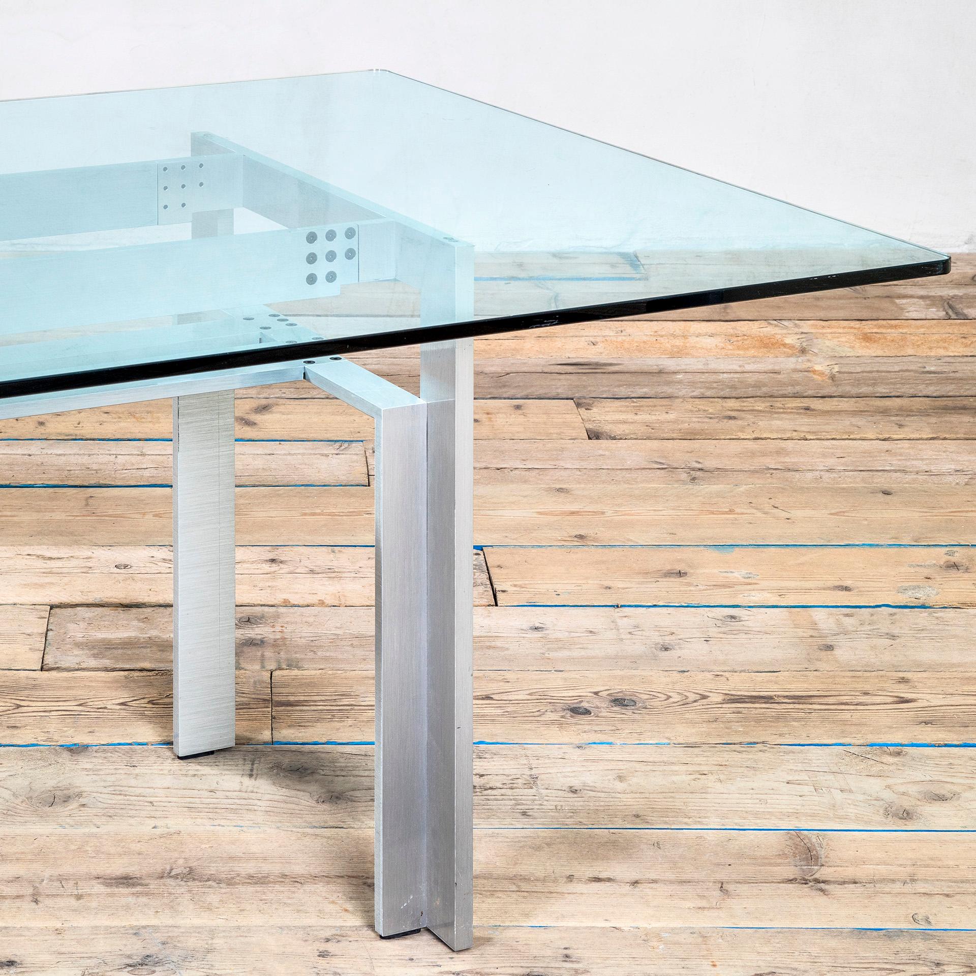 Mid-Century Modern 20th Century Carlo Scarpa Table Mod. Doge Steel and Crystal, '60 For Sale
