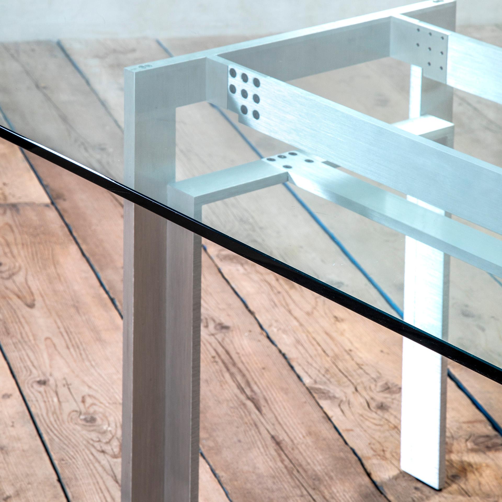 20th Century Carlo Scarpa Table Mod. Doge Steel and Crystal, '60 For Sale 1