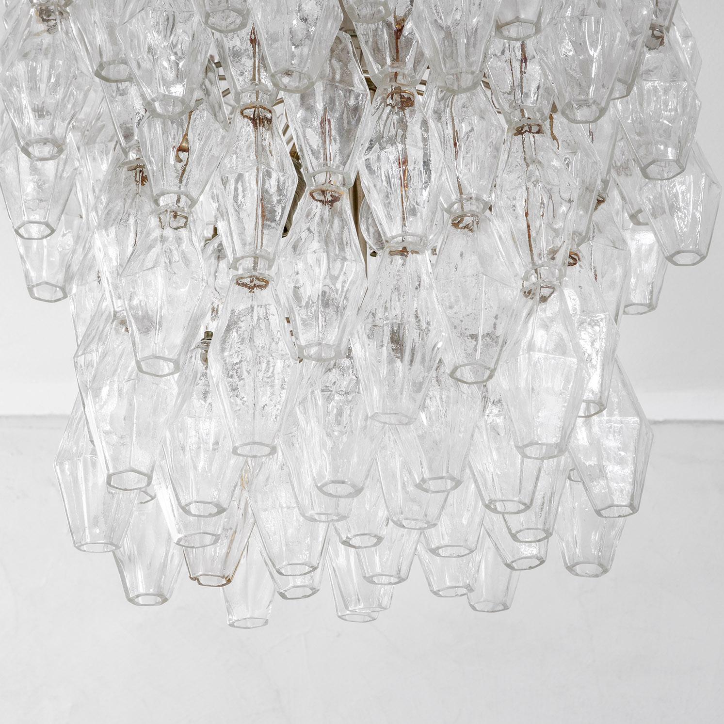 20th Century Carlo Scarpa Venini Chandelier Collection Poliedri in Murano Glass In Good Condition In Turin, Turin