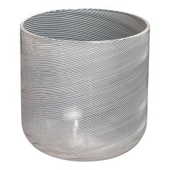 20th Century Carlo Scarpa Venini Lattimo Vase "a Mezza Filigrana", 50s