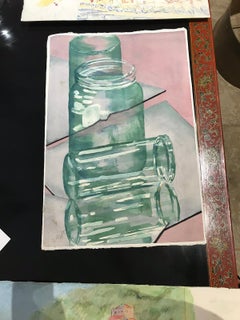 20th Century Carole Stribling Jars Watercolor