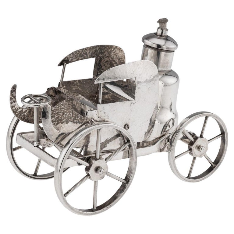 20th Century Carriage Silver Plated Table Lighter and Cigarette Holder c. 1900 For Sale at 1stDibs