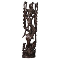 20e siècle Bois sculpté et travaillé Danseuse orientale Sculpture indonésienne, 1960