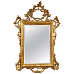 Vintage 20th Century Carved and Giltwood Venetian Mirror, 1950