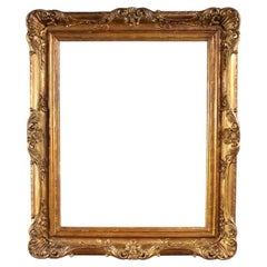 20th-Century Italian Wooden Frame with Carvings and Gold Accents, 1930