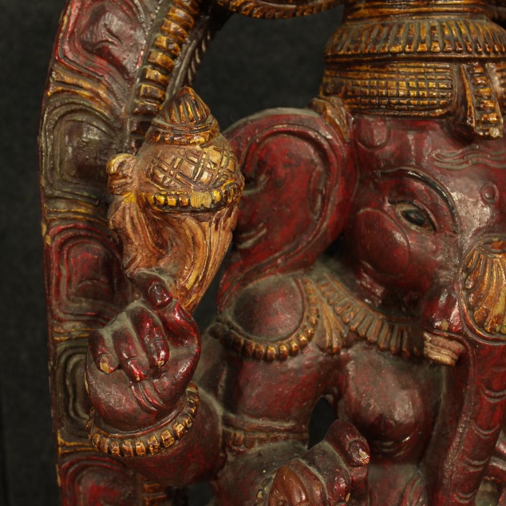 20th Century Carved and Lacquered Wood Indian Divinity Sculpture, 1950 6