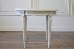 20th Century Carved and Painted Louis XVI Style Oval Side Table