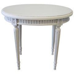 20th Century Carved and Painted Louis XVI Style Oval Side Table