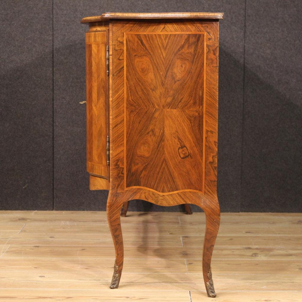20th Century Carved and Veneered Walnut Antique Italian Sideboard, 1960 For Sale 8