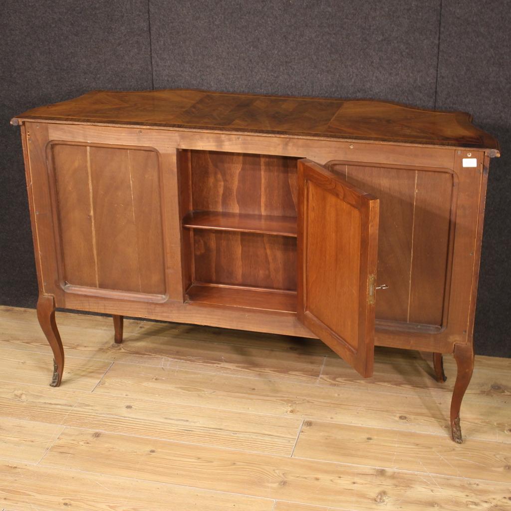 20th Century Carved and Veneered Walnut Antique Italian Sideboard, 1960 For Sale 5