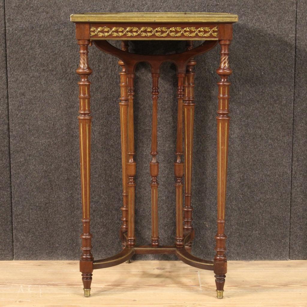 20th Century Carved, Chiseled, Gilded Mahogany and Onyx French Side Table, 1960 In Good Condition In Vicoforte, Piedmont