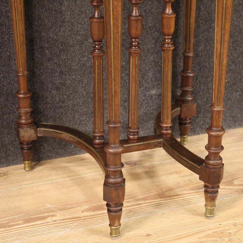 20th Century Carved, Chiseled, Gilded Mahogany and Onyx French Side Table, 1960 1