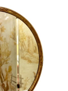 20th Century Oval Wall Mirror with Carved Giltwood Frame, France