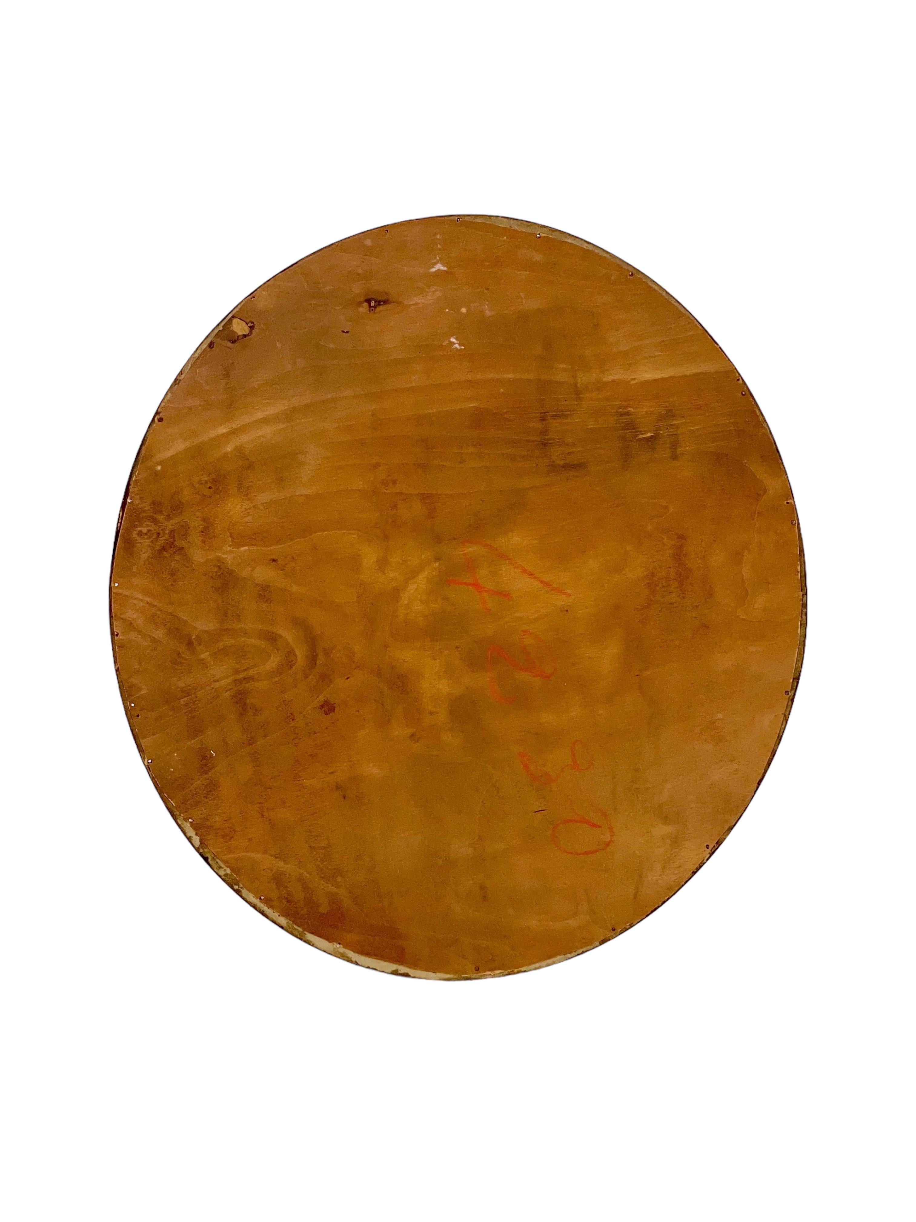 20th Century Carved Giltwood Oval Wall Mirror For Sale 2