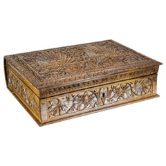 Antique 20th Century Carved Indonesian Coffret