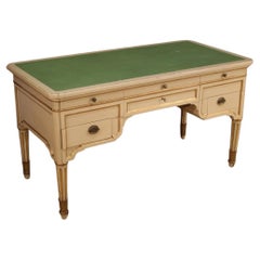 20th Century Carved, Lacquered and Gilded Wood Italian Writing Desk, 1930s