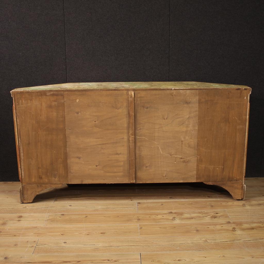 Mid-20th Century  20th Century Carved Lacquered and Hand Painted Wood Venetian Sideboard, 1950s For Sale