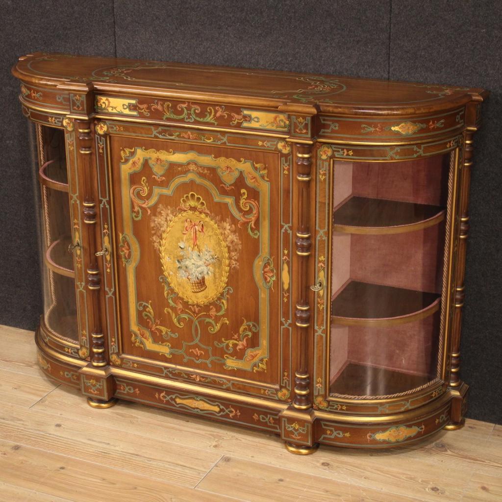 20th Century Carved, Lacquered, Gilded, Hand Painted Wood French Sideboard, 1960 1