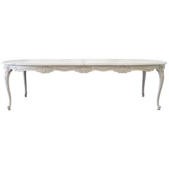 20th Century Carved Louis XV Style Dining Table with Leaves