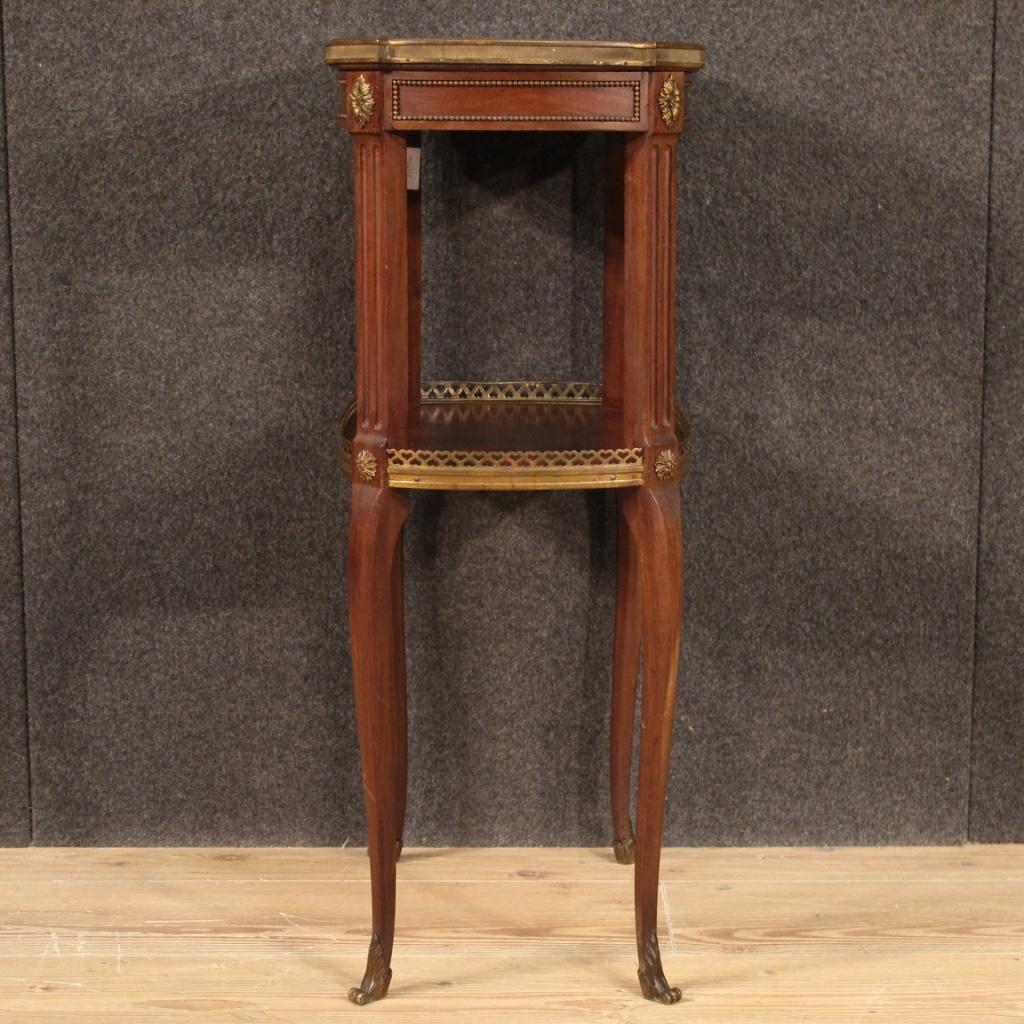 20th Century Carved Mahogany and Marble Top French Side Table, 1950 5
