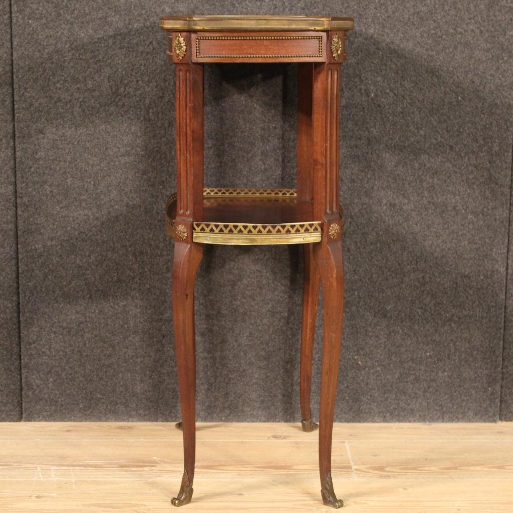 20th Century Carved Mahogany and Marble Top French Side Table, 1950 4