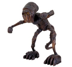 20th century carved mango wood novelty dinner gong