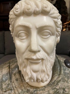20th Century Carved Marble Roman Bust