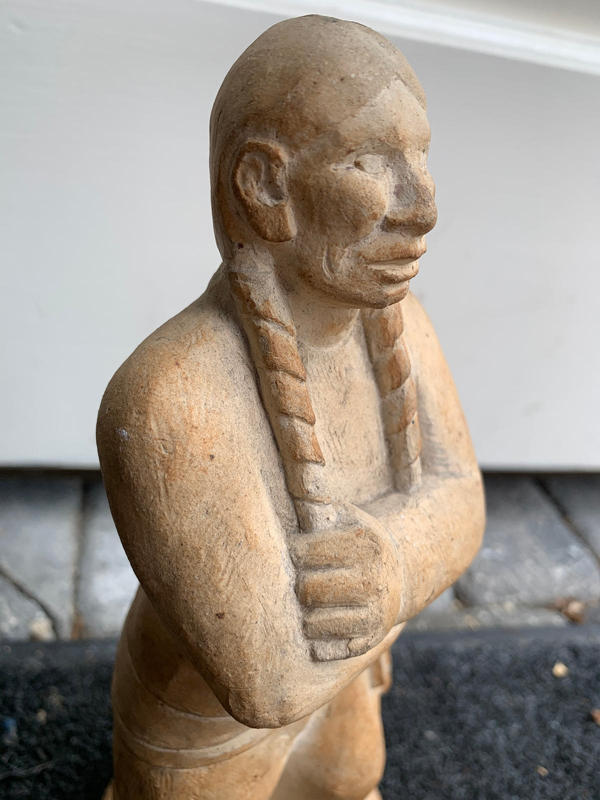20th Century Carved Native American Figure For Sale 6