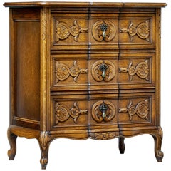 20th Century Carved Oak Small Commode