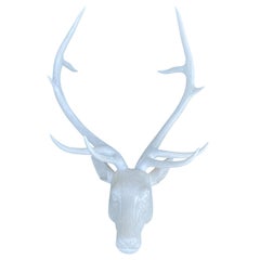 20th Century Carved & Painted Stag Head, Custom Finish