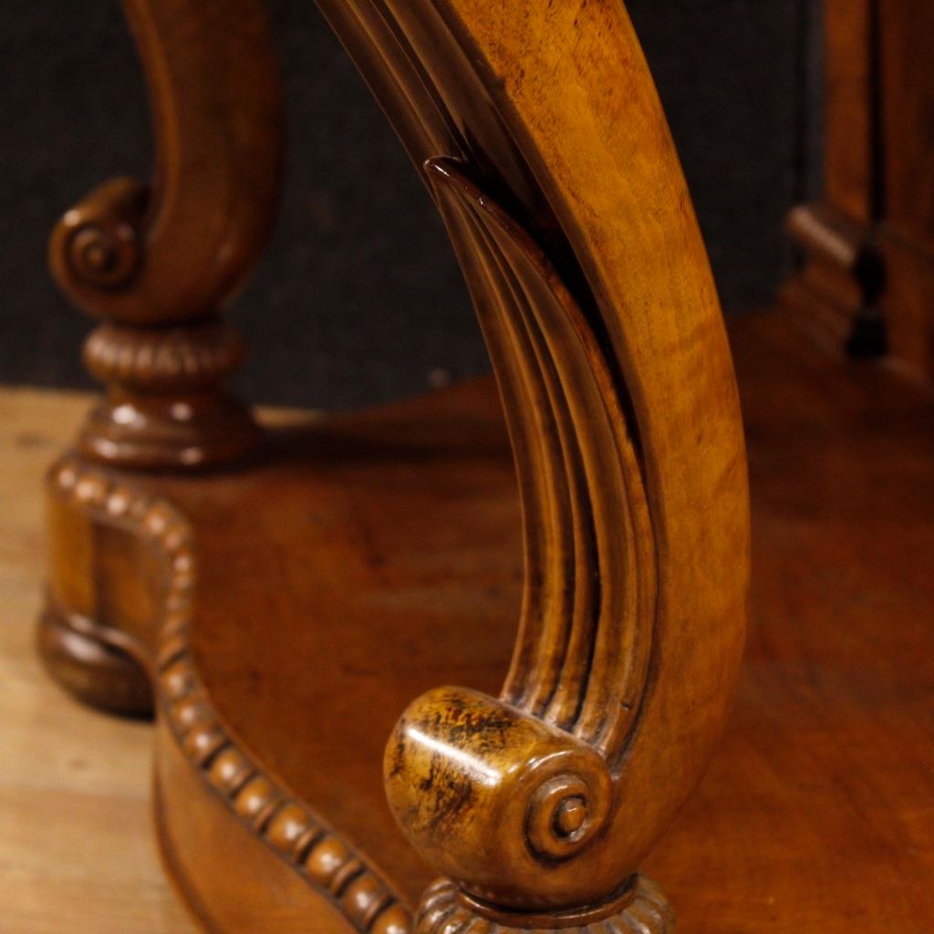 20th Century Carved Walnut Wood French Writing Desk, 1920 6