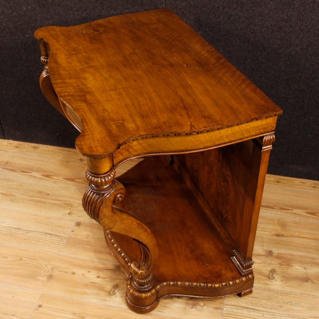 20th Century Carved Walnut Wood French Writing Desk, 1920 7