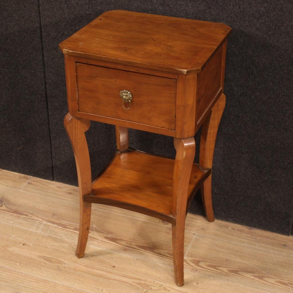 Walnut 20th Century Carved Wood Italian Side Table, 1920 For Sale