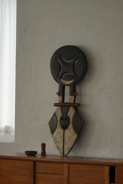 20th Century, Carved Wood Nafana Bedu Plank Mask, Tribal Art, Decorative Object