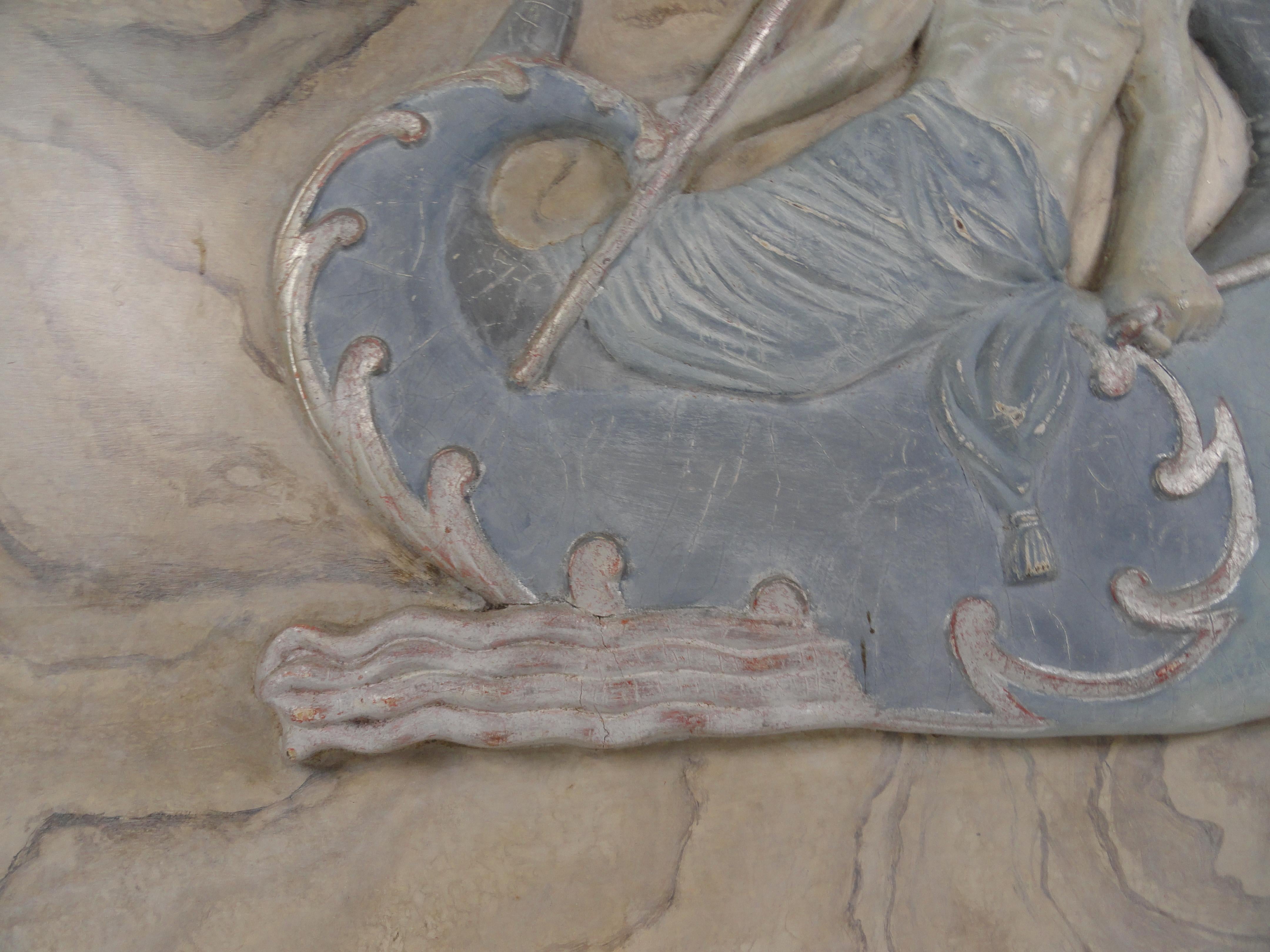 20th Century Carved Wood Plaque of Poseidon im Zustand „Gut“ im Angebot in West Palm Beach, FL