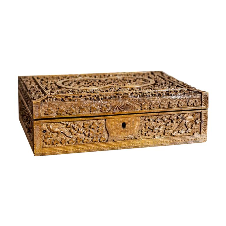 20th Century Carved Wooden Coffret